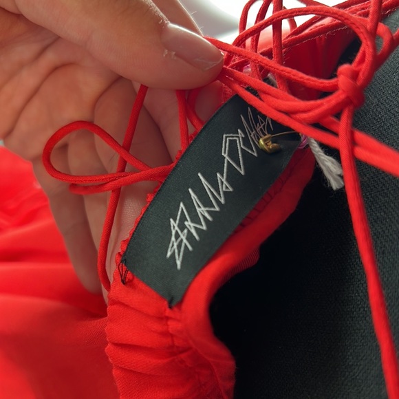 BRAND NEW !! Anna October Red Backless Maxi Dress with Straps SILK - Picture 10 of 11